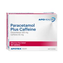 Aph Paracetamol/Caffeine 500Mg 20 Tablet