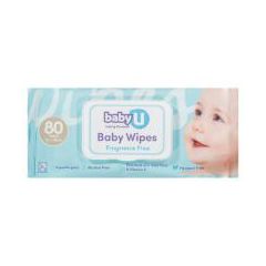 Baby U Baby Wipes Fragrancefree 80Ea