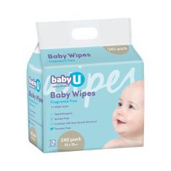 Baby U Baby Wipes Fragrancefree 240 Wipes