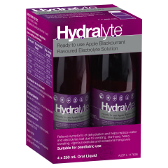 Hydralyte 4x250ml Apple Black Currant Liquid