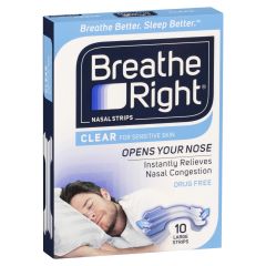 Breathe Right Strips Clear Large 10Pk