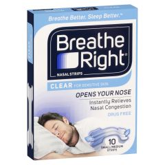 Breathe Right Strips Clear Reg 10Pk