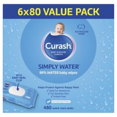 Curash Water Wipes 6X80Pk