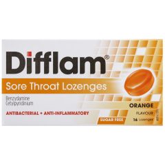 Difflam Lozenge Orange Sugar Free 16 Pack