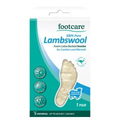 Footcare Lambswool Foam Latex Backed Insoles 1 Pair