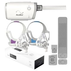 ResMed AirMini CPAP Machine & AirFit F20 Full Face Mask package (Small for Her)