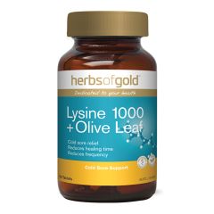 Herbs of Gold Lysine 1000mg & Olive Leaf 100 Tabs