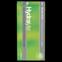 Hydralyte Effervescent Electrolyte Tablets Lemon Lime Flavoured 40 Tablets