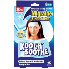 Kool N Soothe Migraine Cooling Gel Sheet 4 Pack