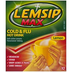 Lemsip Max Cold & Flu Relief Hot Drink Lemon Sachets 10 Pack