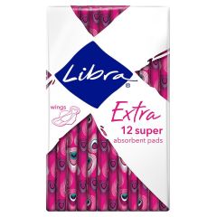 Libra Extra Super Pads Withwings 12 Pack