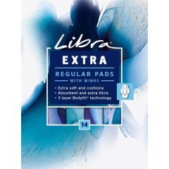 Libra Extra Regular Pads With Wings 14 Pack