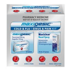 Maxigesic Cold & Flu Sinus & Pain Kit (Paracetamol, Ibuprofen, Xylome)