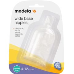 Medela Wide Base Teat Medium Flow 3 Pack