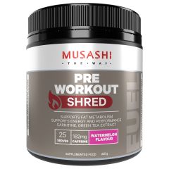 Musashi Pre Workout Shred Watermelon 225g