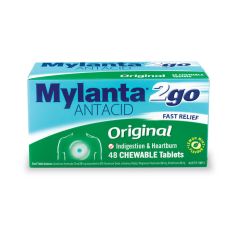 Mylanta 2Go Antacid Original Tablets Lemon Mint 48 Pack