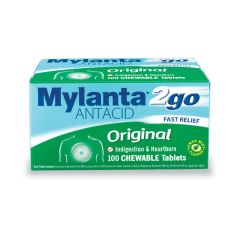 Mylanta 2Go Original Chewable Tablets 100 Tablets
