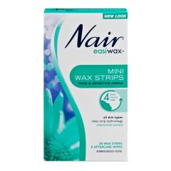 Nair Easiwax Mini Wax Stripsfor Face, Bikini & Sensitive Areas 20 Pack