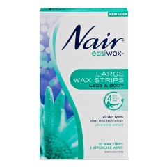 Nair Easiwax Large Wax Strips For Legs & Body 20 Pack