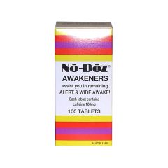 No-Doz Awakeners Regular 100mg 100 Tablets Bottle