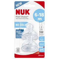 Nuk Fc 6-18m Flw Cntrl Teat2Pk