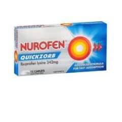 Nurofen Quickzorb Ibuprofen Lysine 342mg 12 Caplets