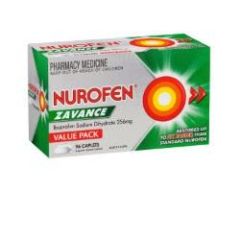 Nurofen Zavance Ibuprofen Sodium Dihydrate 256mg 96 Caplets