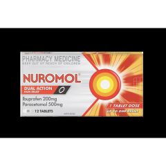 Nuromol Double Action Pain Relief 12 Tablets (Paracetamol, Ibuprofen)