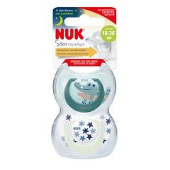 Nuk Star Night & Day Silicone Soother 18-36M 2 Pk