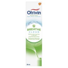 Otrivin Breathe Clean Natural Daily Nasal Cleanser with Isotonic Seawater & Aloe Vera, 50mL