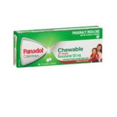 Panadol Children 3+ Years Paracetamol 120mg Cherry Flavour Chewable Tablets 24 Tablets (Paracetamol)