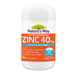 Nature's Way Extra Strength Zinc 40mg 50 Tablets