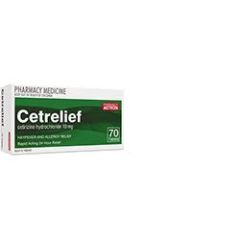 Pharmacy Action Cetrelief 10mg X 70 Tabs (Cetirizine)