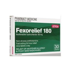 Pharmacy Action Fexorelief 180mg 30 (Fexofenadine)