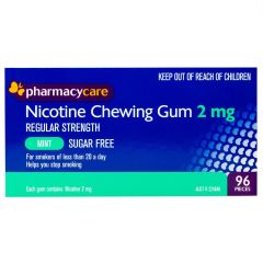 Pharmacy Care Nicotine Gum 2 mg Mint 96 Pack