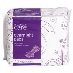 Pharmacy Care Overnight Pads 10 Pack