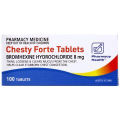 Pharmacy Health Chesty Fortetablets 100 Tabs (Bromhexine)