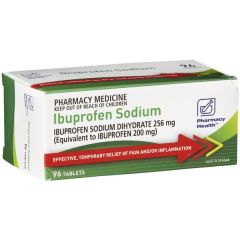 Pharmacy Health Ibuprofen Sodium 256mg 24 Tablets (Ibuprofen Sodium Dihydrate)