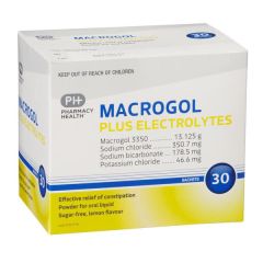 Pharmacy Health Macrogol Lemon Flavour 30 Sachets Sugar Free Constipation Relief (Macrogol-3350)