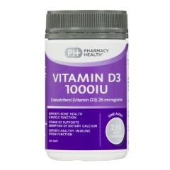 Pharmacy Health Vitamin D3 1000Iu 250 Capsules (Colecalciferol)