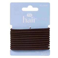 Ph Elastics Thick Brunette 10Pk