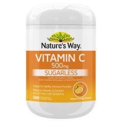 Nature's Way Sugarless Vitamin C 500mg 300 Chewable Tablets 