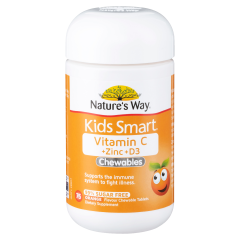 Nature's Way Kids Smart Vitamin C + Zinc + D3 Chewables 75 Tablets