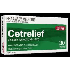 Pharmacy Action Cetrelief Tab 10mg30 (Cetirizine)