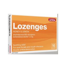 Pharmacy Action Lozenges Honey & Lemon 16 Blis