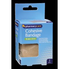 Pharmacy Care Cohesive Bandage 75mm X 4.5m 1 Roll