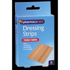 Pharmacy Care Fabric Dressing Strips 8X10cm 10 Pack