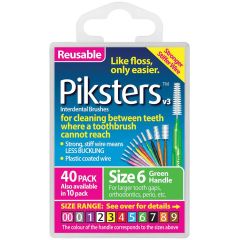 Piksters Interdental Brushes Green Size 6 40Pk