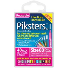 Piksters Interdental Brushes Pink Size 00 40Pk