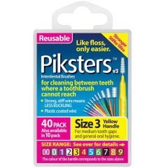 Piksters Interdental Brushes Yellow Size 3 40Pk